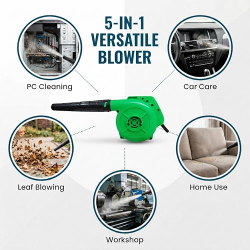 Image of Delivery Pax 600W Electric Air Blower Machine | Blower Fan for Cleaning | Air Blower for Dust Cleaner for Home | Blower for Cleaning | Electric Blower for Leaf Cleaning | High Speed Motor