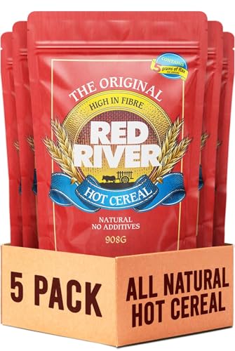 Red River Cereal - Cracked Wheat Hot Cereal (908g /5-Pack) Made in Canada at Arva Flour Mills - All Natural, No-Additives - High in Fiber