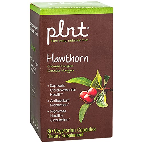 plnt Hawthorn, Hawthorne Berry, Supports Cardiovascular Health and Promotes Healthy Circulation, Antioxidant Protection, Once Daily, NonGMO (90 Veggie Capsules)