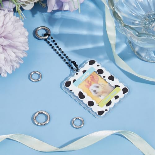 UNICRAFTALE 2 Sizes 4 Pcs Spring Gate Ring Stainless Steel O Ring 12mm/16mm Spring Clasp Connector Round Keyring Buckle Metal Trigger Carabiner Clip Snap for Keychain Bag Purse Handbag Strap - Image 2