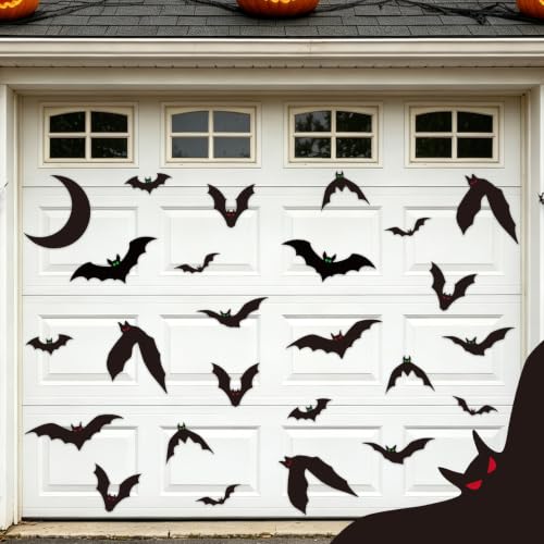 DAZONGE 25PCS Halloween Magnetic Stickers Bat Garage Door Decorations - image 1