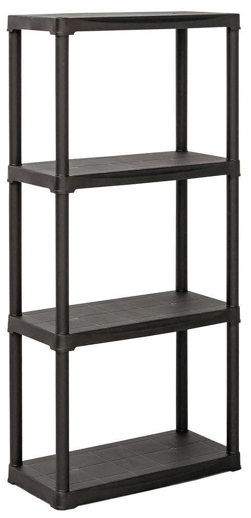 Plastic Shelving Unit (4 Levels) - Weatherproof & Damp Proof Shed/Garage Storage