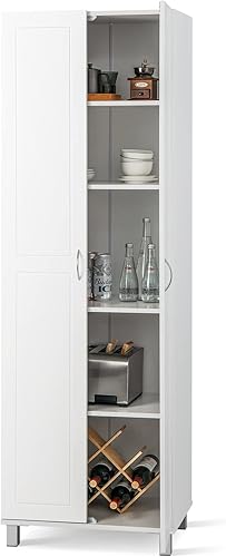 Miniatura 1 de LOKO Armario de almacenamiento de despensa de cocina de 73.5 pulgadas de alto, gabinete de almacenamiento multifuncional con estante ajustable, pies