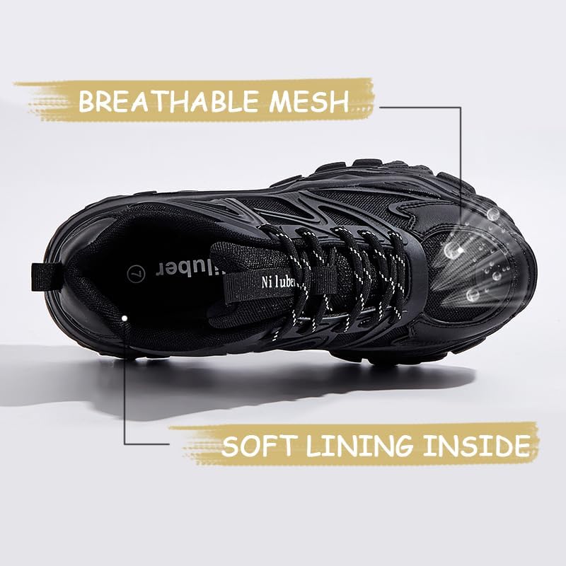 Niluber Chunky Sneakers for Women Platform Sneakers for Women Comfortable Casual Tennis Shoes Lace Up Fashion Walking Shoes - Image 5
