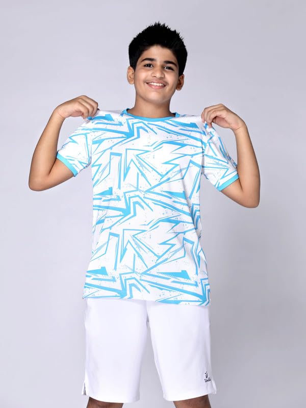 UMILDO Boy's Active Sports Wear Knee Length Solid Polyester Relaxed Fit Shorts_White - Image 6 thumbnail