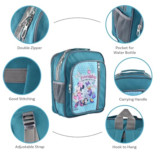Image of Kuber Industries School Bag (Disney Friendship) 4 Compartment Backpack for Boys and Girls | Casual School Backpack | Green