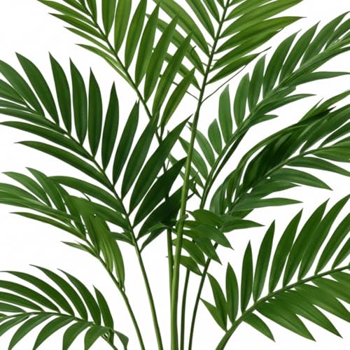 Image of Mini Artificial Areca Palm Plant - 60 cm Tall Faux Tropical Decorative Plant with 12 Leaves for Indoor Home, Office & Balcony Decor | Without Pot