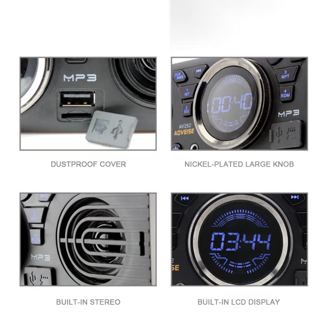 Riloer 12V Car Stereo SD Card AV252 Radio Built-in Bluetooth host Speakers with USB - Image 3