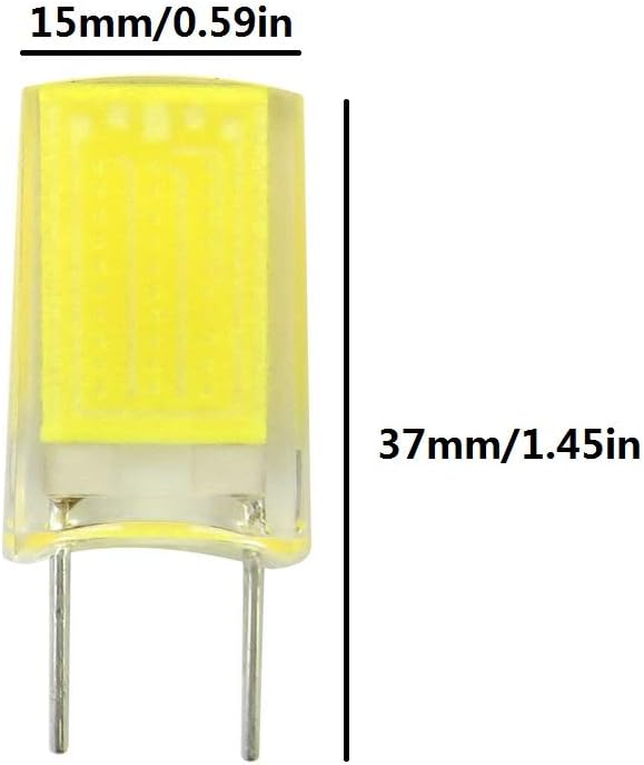 Lxcom Lighting G8 LED Bulb 110V 5W T4 Silicone Light Lamp G8 Bi-pin Base Daylight White 6500K 40W Halogen Bulb Equivalent 500LM for Puck Light Under Counter Kitchen Lighting,6 Pack