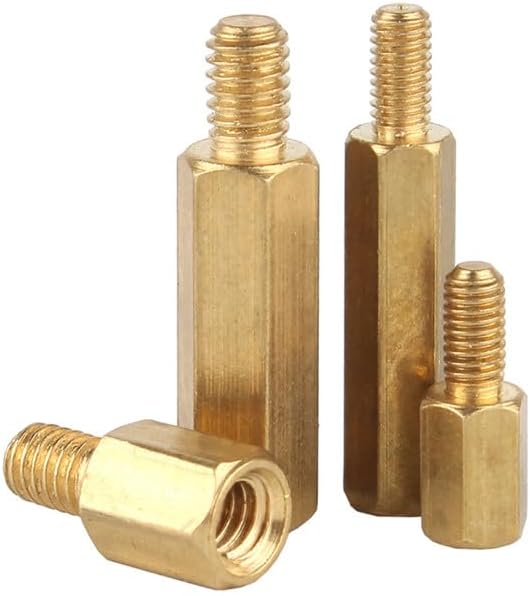 Brass Standoff Screws Single end Female Threaded Studs Hex Spacer Standoffs PCB Motherboard Hexagonal Pillar M3 x 5 +5mm 20 pcs