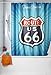 Produktbild WENKO 21587100 Anti-Schimmel Duschvorhang Vintage Route 66 - waschbar, 100 % Polyester, Mehrfarbig