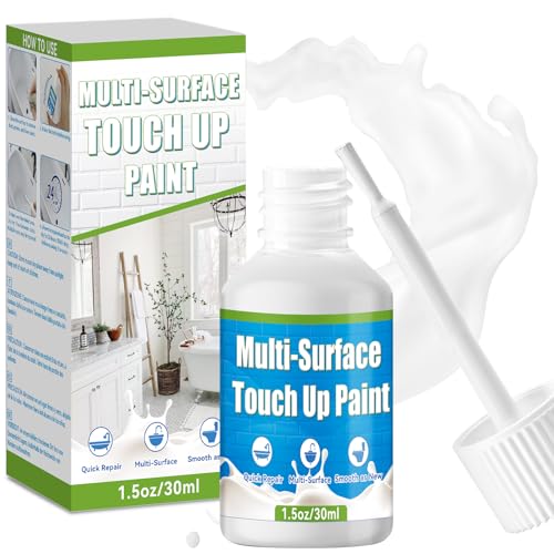 Pintura blanca brillante, White Enamel Paint for Kitchen Appliances & Bathroom, Fast Drying Radiator Paint,Suitable For Bathtub, Tele, Metal, Shower, Sink, Furniture, Chips and Scrapes (30 ml)