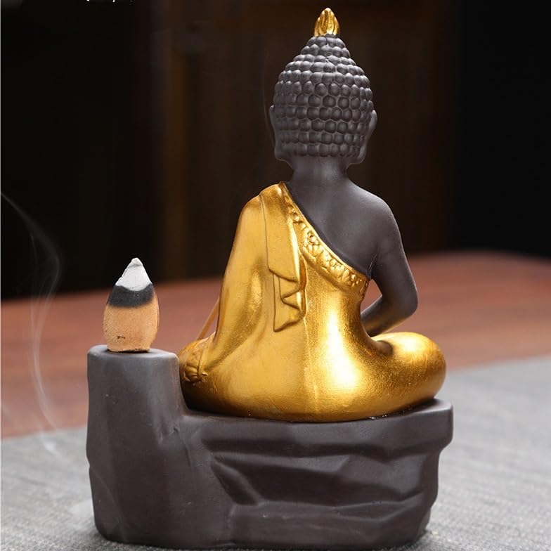 Fioletowy piasek Budda kadzidło kadzidło uchwyt kadzidła, ozdoby, budda przepływowy kadzidełko kreatywny przepływowy palnik kadzideł(C)