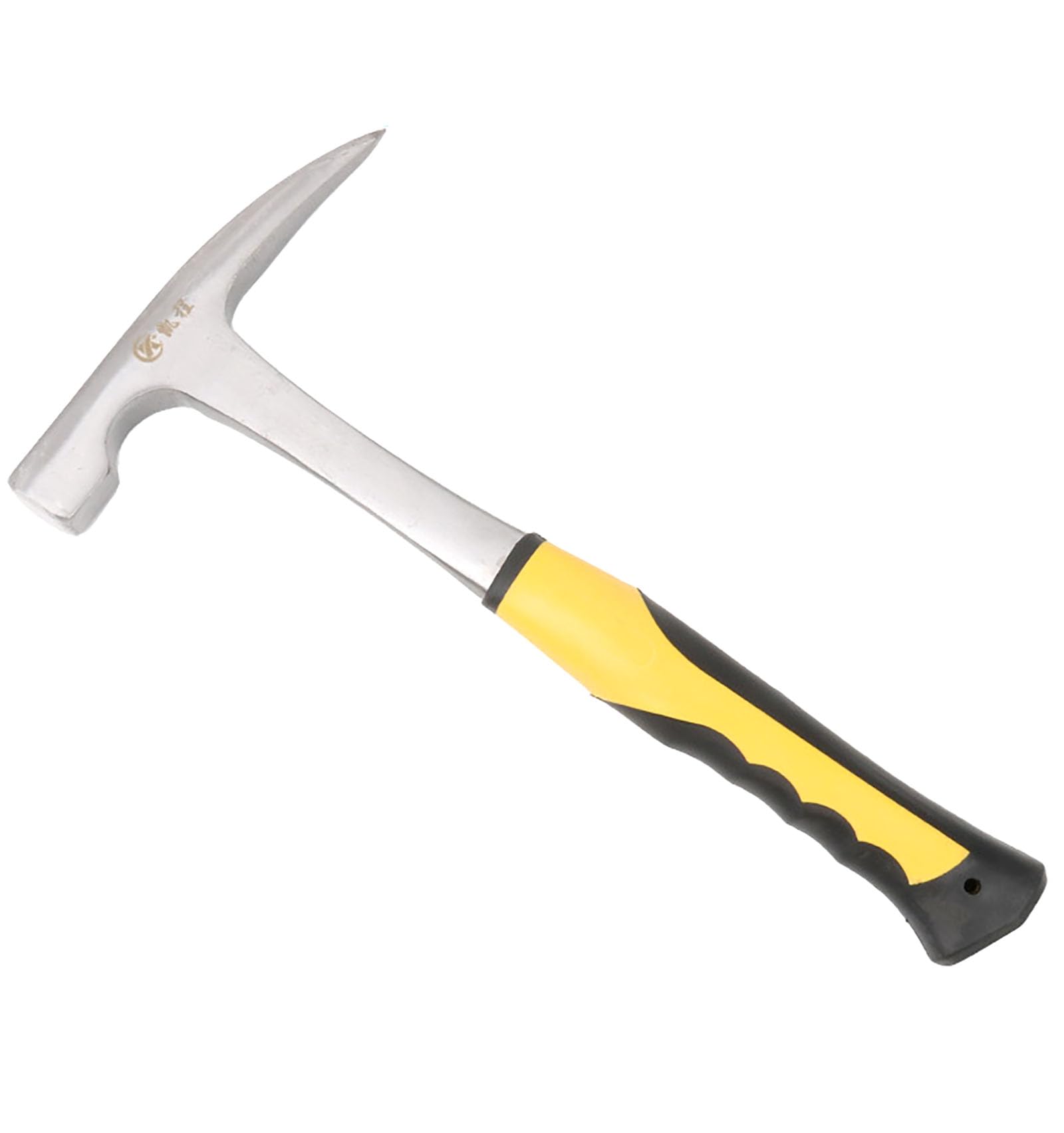 YIKANGHENG All Steel Geological Hammer, 31 Oz Big Pointed Tip Hammer with PU Non-slip Shock-absorbing Handle for Geological Exploration,Rock Hounding, Prospecting, Mining (Large)