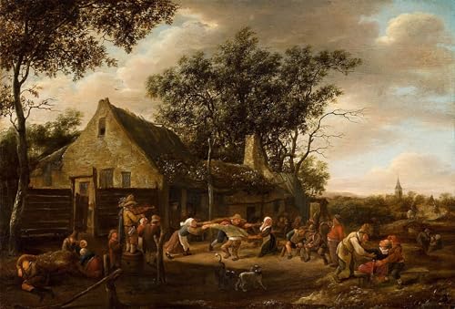 Impression toile Paysans dansants Jan Havickszoon Steen affiche murale salon