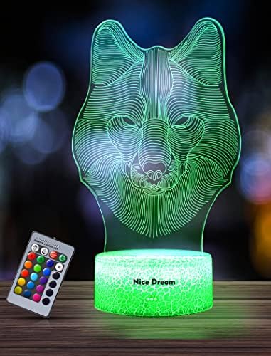 Nice Dream Eagle Night Light for Kids, 3D Illusion Night Lamp, 16 Colors Changing with Remote Control, Room Decor, Gifts for Children Boys Girls