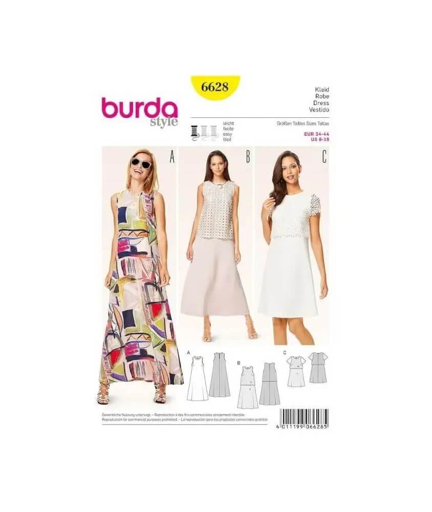 Burda Style Sewing Pattern B6628 Misses' Dress