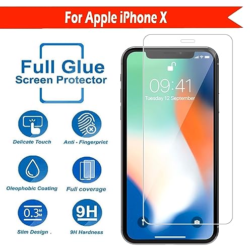 Image of Tempered Glass Screen Protector Compatible for Apple iPhone X /Apple iPhone Xs /Apple iPhone 11 Pro with Full Screen Coverage; Except Edges and Easy Installation Kit(Transparent), Pack of 1
