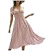Générique Vêtements À Manches Coiffées Femmes Blanc Robes De Soleil Femmes Plage Femmes Fumées Maxi Dress Robes De Fête pour Femmes Sexy Élégant Maxi Grey Dress Chaussures pour Hommes (Pink, XXL)