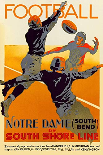 Imán decorativo vintage Notre Dame Football 5"