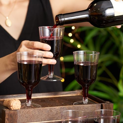 MATANA 96 Plastikowych Kieliszków Premium (180 ml) - Twardy Kieliszek do Wina dla Koktajli, Deserów, Degustacji - Kubki Wielokrotnego Użytku na Duże Imprezy, Urodziny