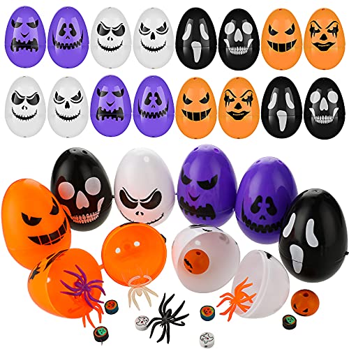 36 Pieces Halloween Skull Easter Eggs Halloween Eggs Plastic Skeleton Eggs Trick or Treating Candy Box Mini Package Treat Container for Halloween Party Supplies