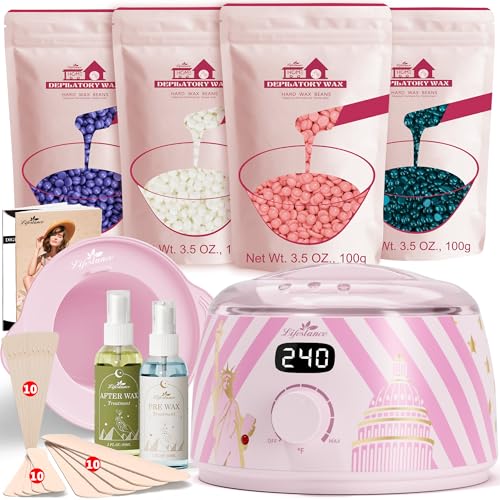 Lifestance Waxing Kit for Women &amp; Men - L3 Liberty Bloom Digital Warmer
