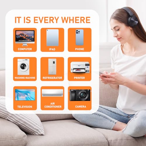Image of 6 Pcs Protection Cell Phone Stickers 99% Effective Protector Cell & Smart Phones /Laptops /Tablets /TV /Monitors - All Devices Brown Cyan, JA-04