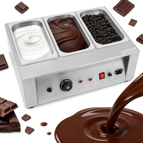 Bokknppo Chocolate Tempering Machine 32℉-176℉ Commercial Chocolate Melting Pot 26.46 lbs...