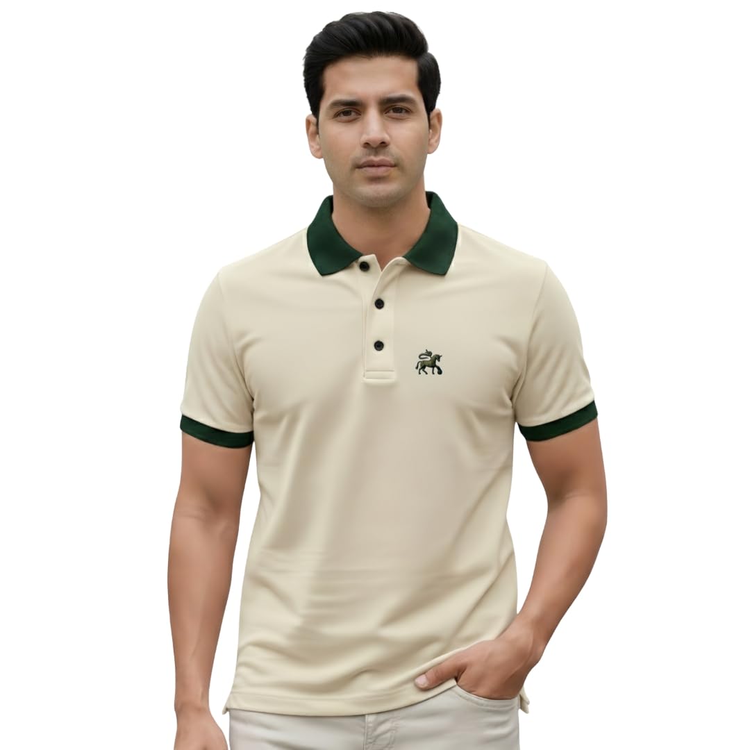 Men’s Cotton Polo T-Shirt | Soft, Breathable Regular Fit Collar T-Shirt for Daily & Casual Wear | Half Sleeve Solid Polo Shirt