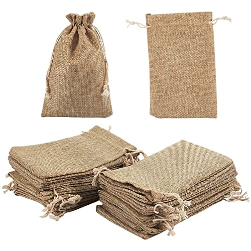 Jute Drawstring Bags For Wedding Party Favor, Jewelry Pouch, Gifts (4.5X7 In, 24 Pack) #TOP27