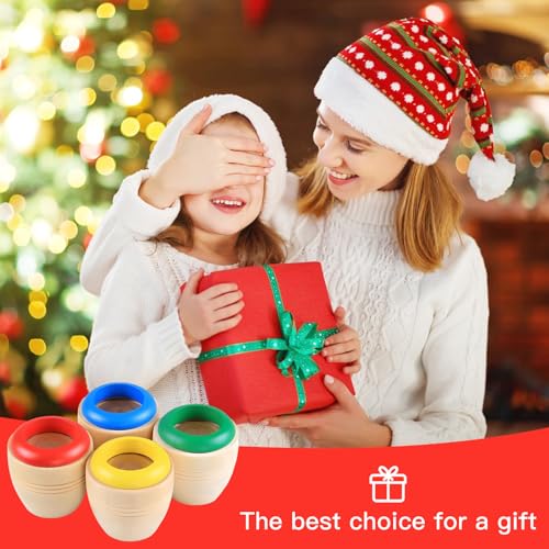 OFKPO 4 Stück Kinder Kaleidoskop aus Holz,Mini Kaleidoskop Spielzeug Puzzle Spielzeug