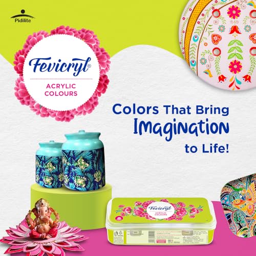 Fevicryl Acrylic Colours Sunflower Kit | 10 Colours x 15 ml | DIY Paint, Rich Pigment | Multicolour & Multi-surface | Non-Cracking Paint for Canvas, Wood, Leather, Earthenware, Metal (Image - 3)