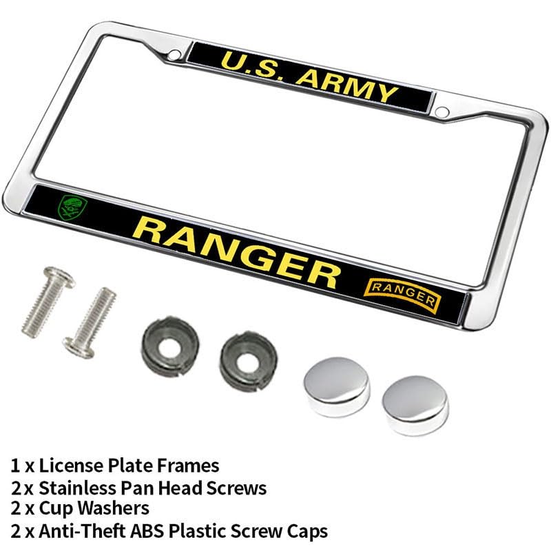 Image of Military Ranger License Plate Frame - Military Commemorative Car Accessory