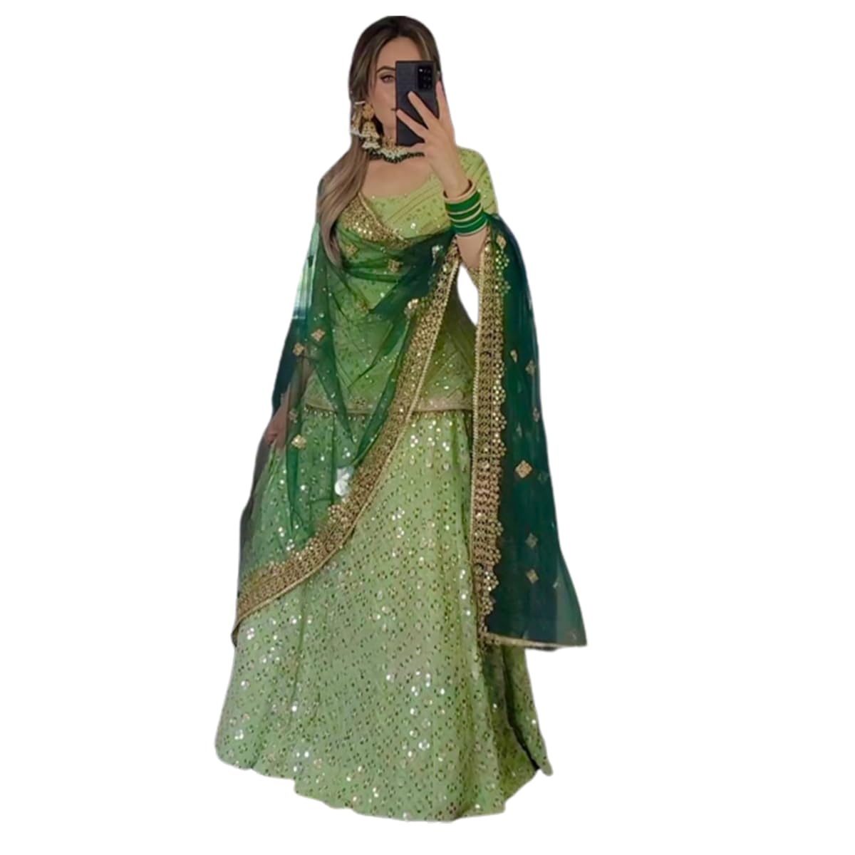shafnufab Georgette Womens Stitched Lehenga Salwar Suit For Women Ladies Use Punjabi Lehenga Salwar Suit For Women For Wedding, Green XL-picture-14