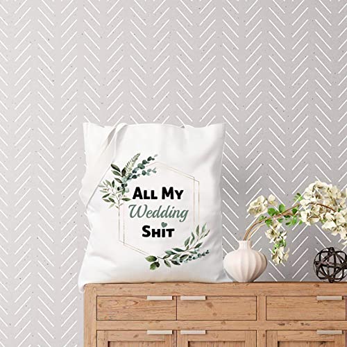 Tsotmo TOTE BAG Bride To Be Gift All My Wedding Shit Floral Bride Wedding Day Emergency Kit Tote Bag  thumb #2
