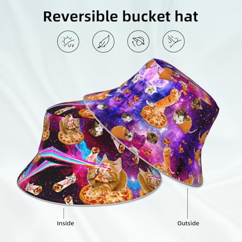 Hat Reversible Fisherman Hats Double Sided Wearing for Women Men Boys Girls4