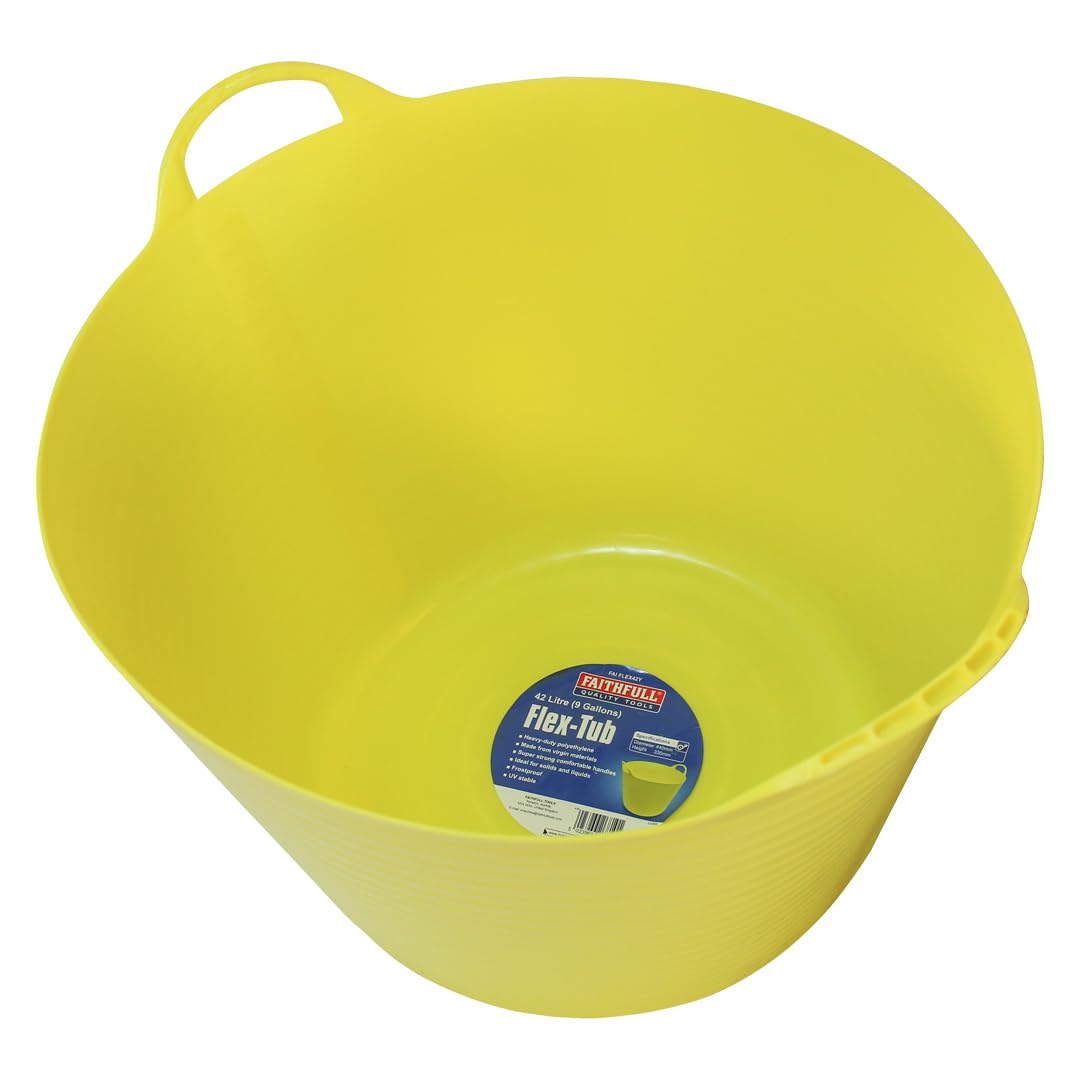 Faithfull FAIFLEX42Y Heavy-Duty Polyethylene Flex Tub 42 litres (Yellow)