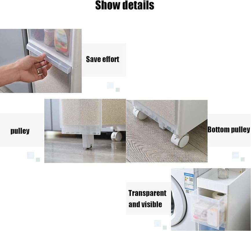 Image of MosQuick 5 layer Sleek Narrow Chest of Drawers Drawer Cabinet for Bathroom Living Room kitchen cabinet Multipurpose Drawers for Storage organizer plastic drawers storage pantry unit for kitchen