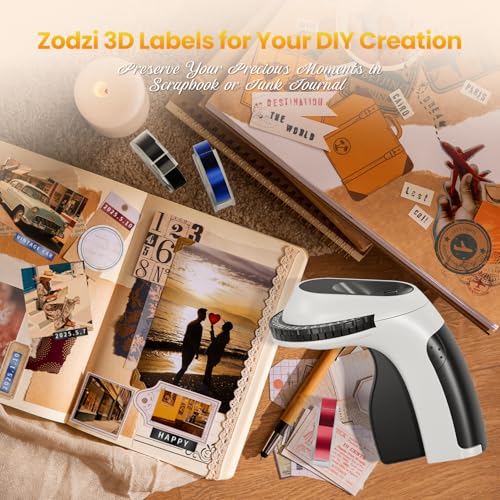 Image of Zodzi Label Maker,Embossing Label Maker,Manual Embossed Label Maker Machine