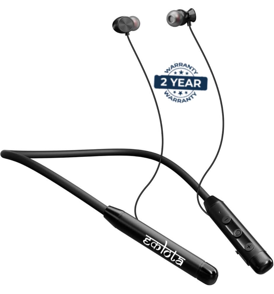 Cintlug Eकlota BT Music Neckband with Mic, Heavy Bass Sound, 40 Hours Battery Up, Low Latency Bluetooth in Ear Headphone, 2 Years Warranty by Eklota.035