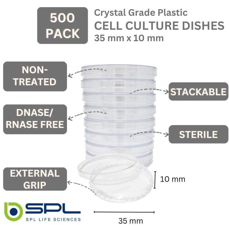 SPL Cell Culture Dish, 35 x 10 mm, Non Treated, Vented, Sterile, Polystyrene, External Grip (500/Case)