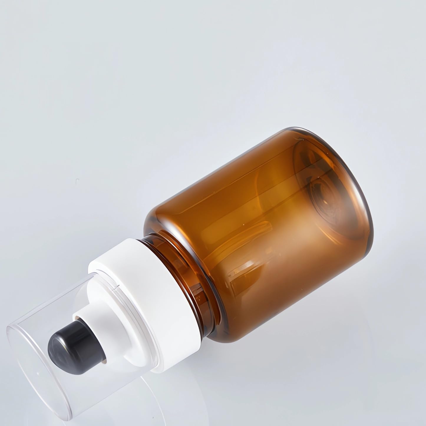 24 Stück, 100ml Braun Plastik Kunststoff Pumpflasche Gelspender Flasche mit Lotion-Spender für Seife Kosmetik Lotionen Gels Cream