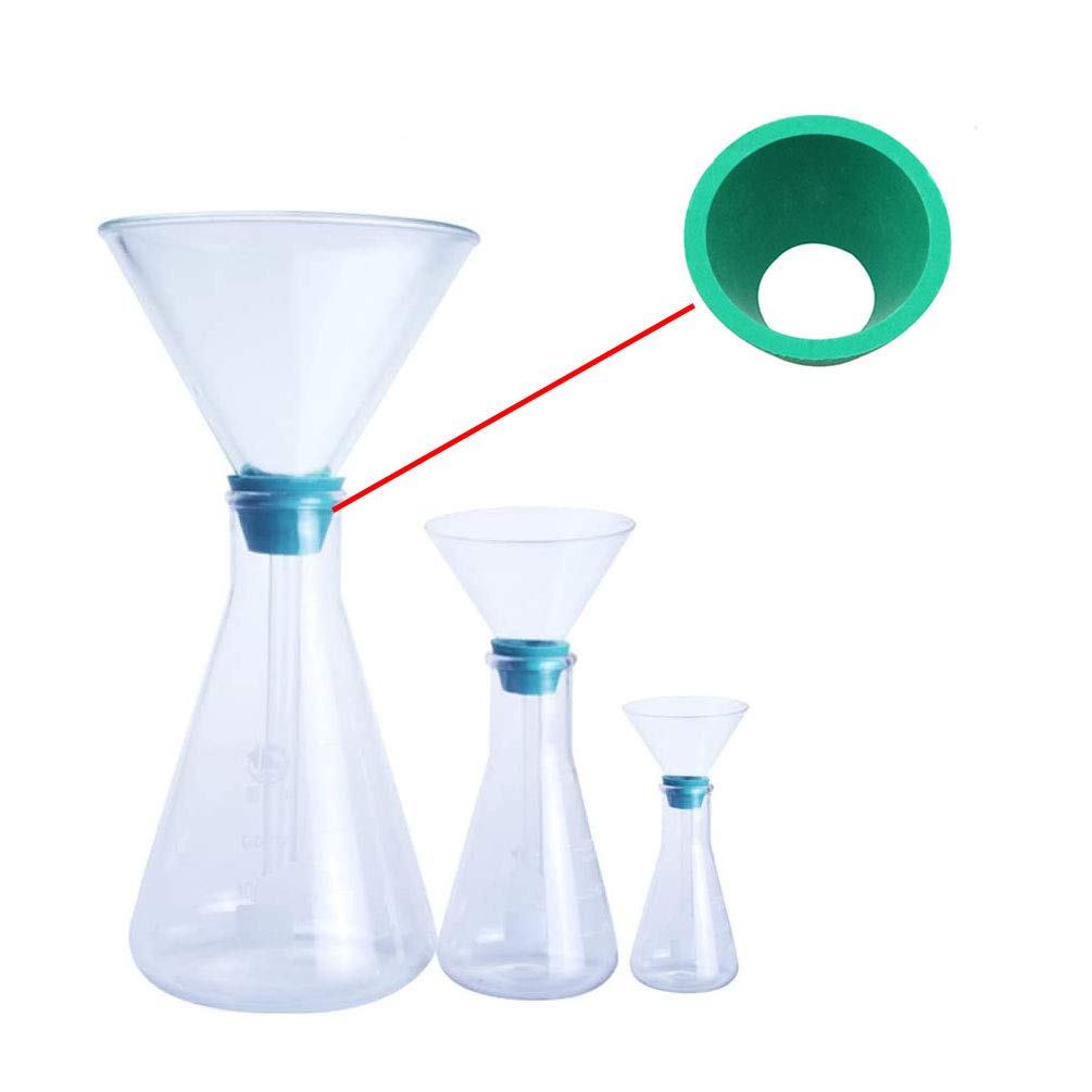 MEETOOT Silikon-Trichterhalter mit Saugnapf, 9-in-1, Buchner-Trichter, Flachmann-Adapter, grüner Gummifilter, Dichtungsring, konischer Kragen