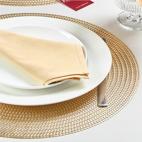 JOGO AMERICANO REDONDO OKY'S PREMIUM 6 PEÇAS (Dourado)