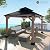 Cedar Wood Gazebo 10x12Ft Hardtop Gazebo, Outdoor Permanent Gazebo Pergola with Galvanized Steel Double Roof Pavilion for Patio Lawn Garden - Beverly Hills Serie