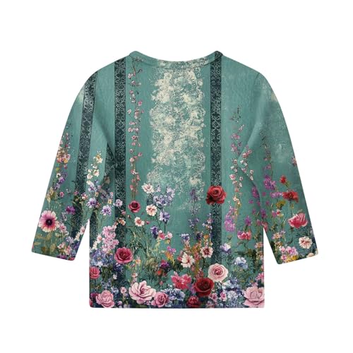 Cute Clothes for Teen Girls 3/4 Sleeve Crew Neck Graphic Tees Blouses Fall Winter Pullover Casual Elbow Sleeve Tops2