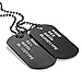 OIDEA Collana Doppia Dog Tag Lega Uomo Militare Stile con Pendente Nero
