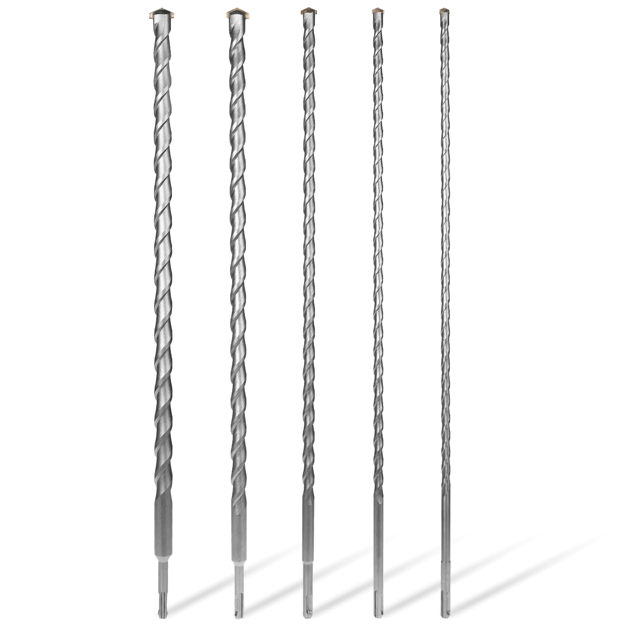 WALTER SDS+ Steinbohrer Set 5-tlg. | Extra lange Betonbohrer Ø 10-25 mm | 450 mm Arbeitslänge | Passend für alle SDS Plus Bohrfutter | Hartmetall, langlebig & kraftvoll