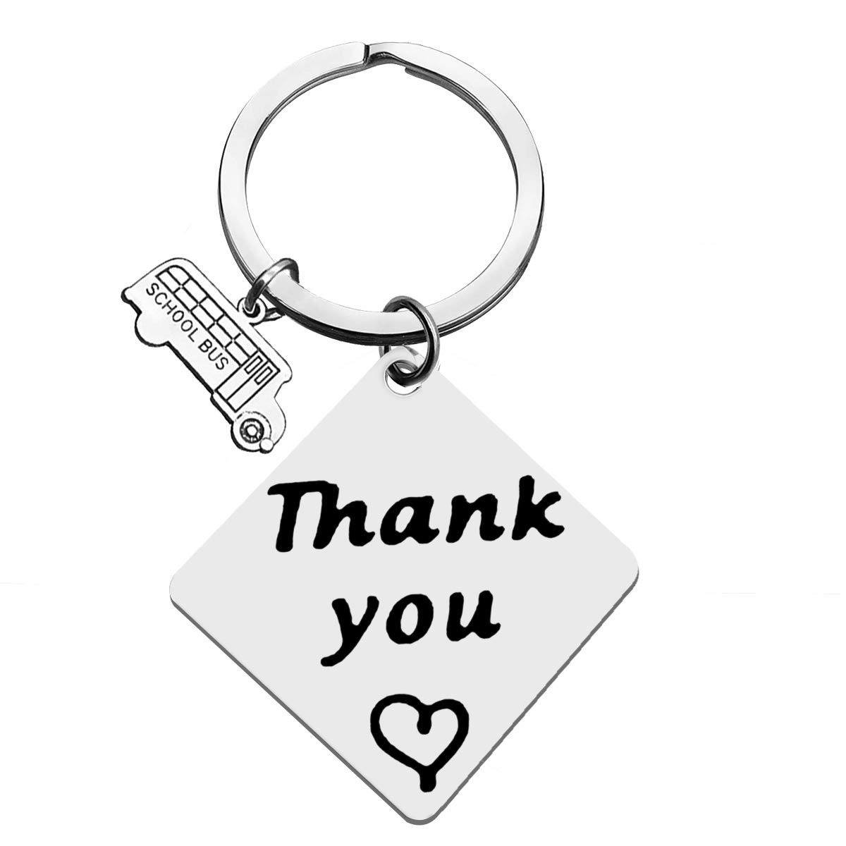 Huwujiu Unisex Silver2 School Bus Driver Keyring School Bus Driver Gifts Bus Driver Appreciation Gifts Bus Driver Keyring Thank You Gifts For Bus Driver End Of The School Year Gift